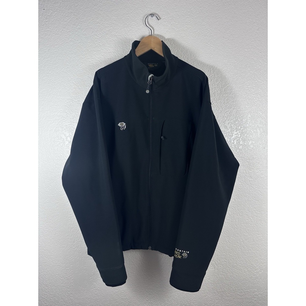 Mountain Hardwear Jacket Mens XL Mountain Tech II Soft Shell Fleece Gray Black